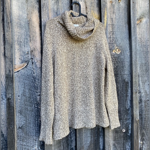 ARITZIA COMMUNITY with wool grey&cream turtleneck chunky knit sweater size small - Picture 4 of 14